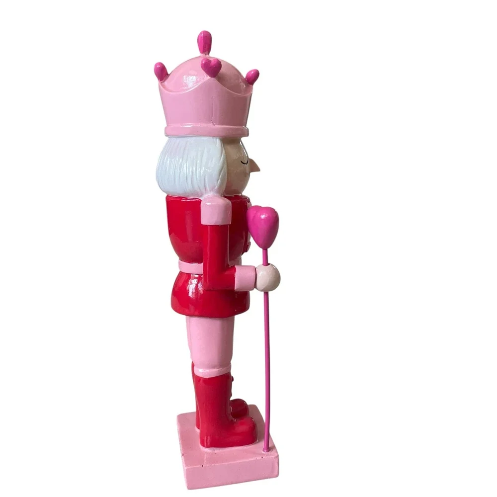 Cupcakes & Cashmere Wooden Heart Nutcracker 12.5in Pink & Red Valentines Decor